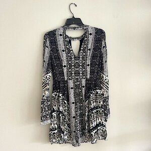 Free People Long Sleeve Patterned Dress - NEW